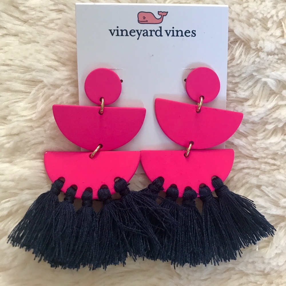 Vineyard Vines Pink/Navy Earrings